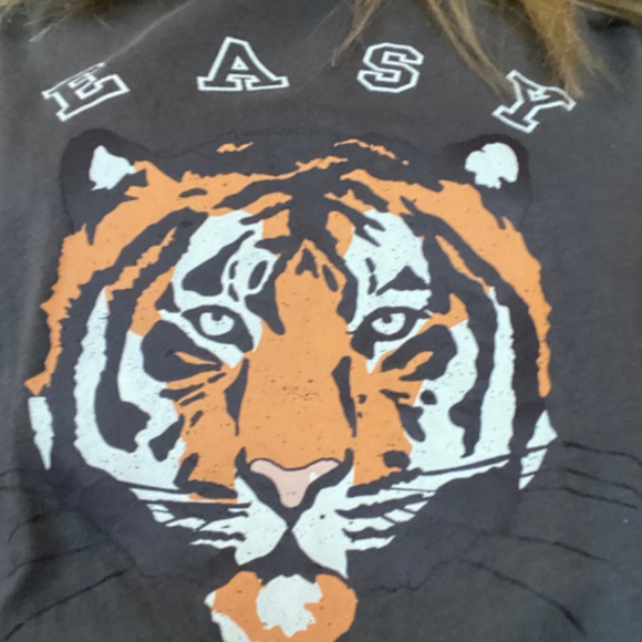 Nwt Wildfox charcoal gray “Easy Tiger” Graphic Tee size medium - Picture 8 of 15